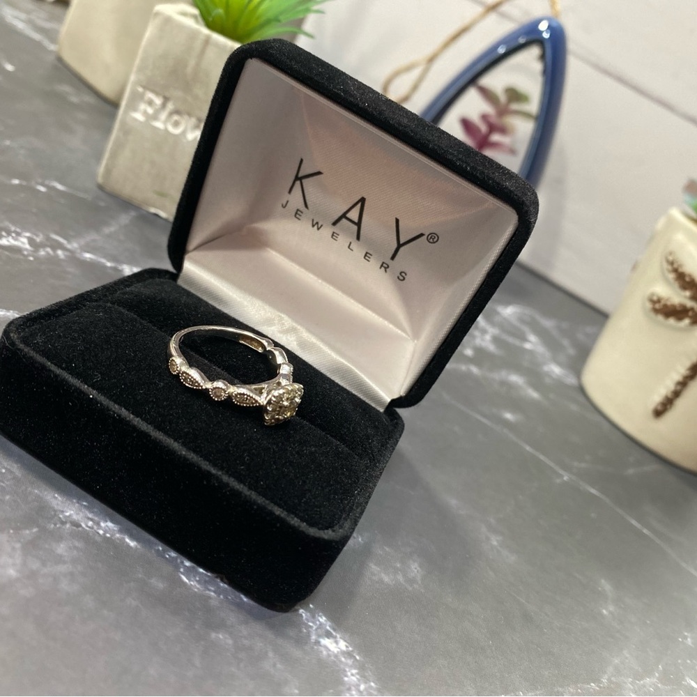 White gold engagement ring